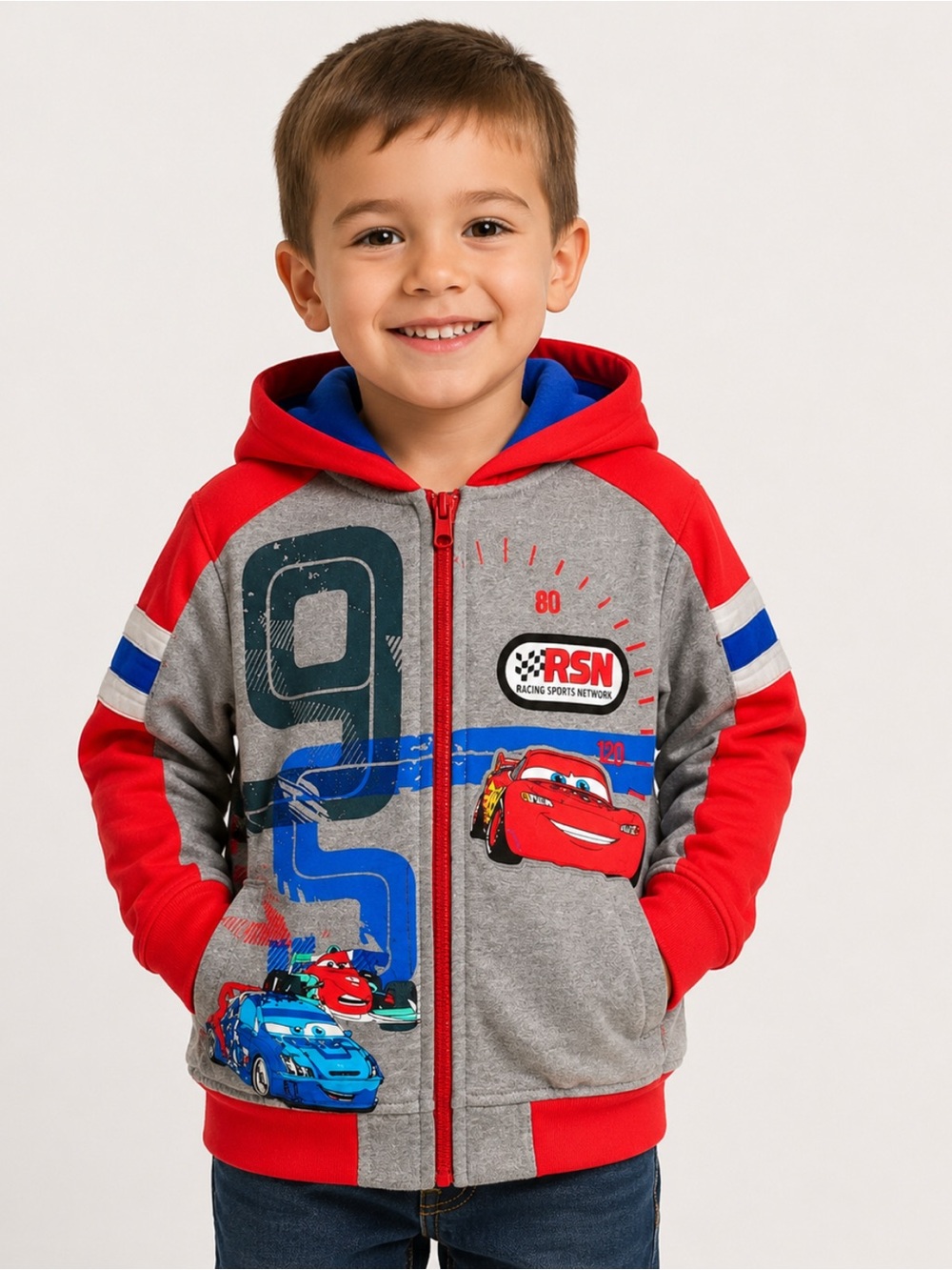 Disney Pixar Cars Fleece Jacket with Hood Size 5/6